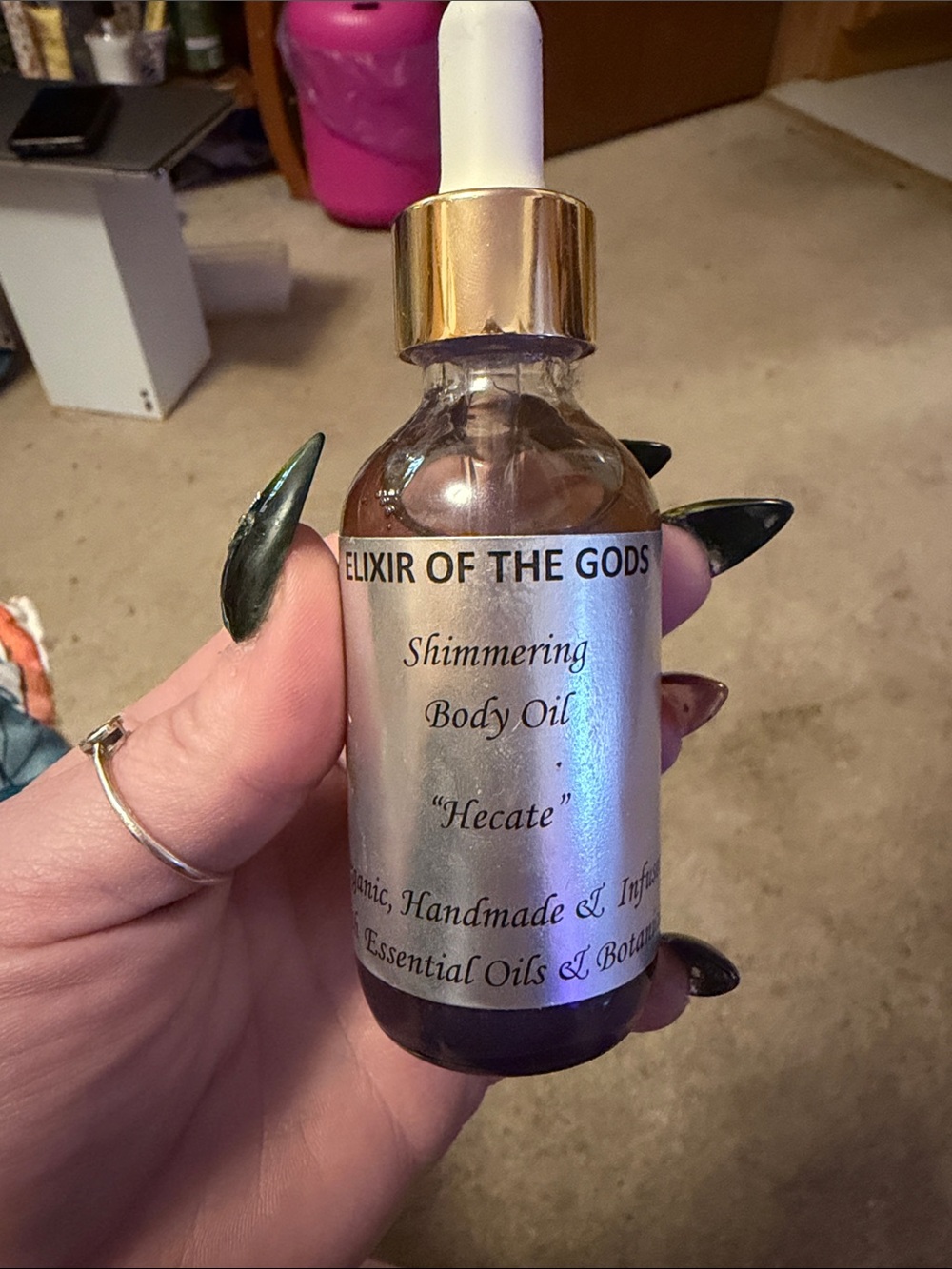 Hand Crafted Shimmering Body Oil - Iridescent White & Gold